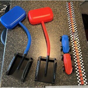 Original Dueling Stomp Racers Toy Car Launchers Set of 2 Blue & Red with 2 Cars